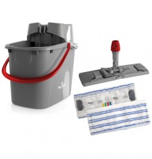 Набір для уборки Filmop Easy wash (відро сіре з червоною ручкою 15 л, моп та тримач) 0000SE2815UB
