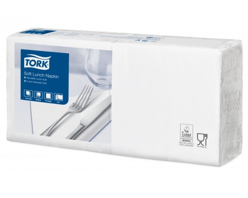 Обідні серветки Tork Advanced Soft, білі, 3 шари, 33х33 см, 150 шт
