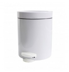 Корзина (урна) с педалью металл белый, 5 л. М-705W
